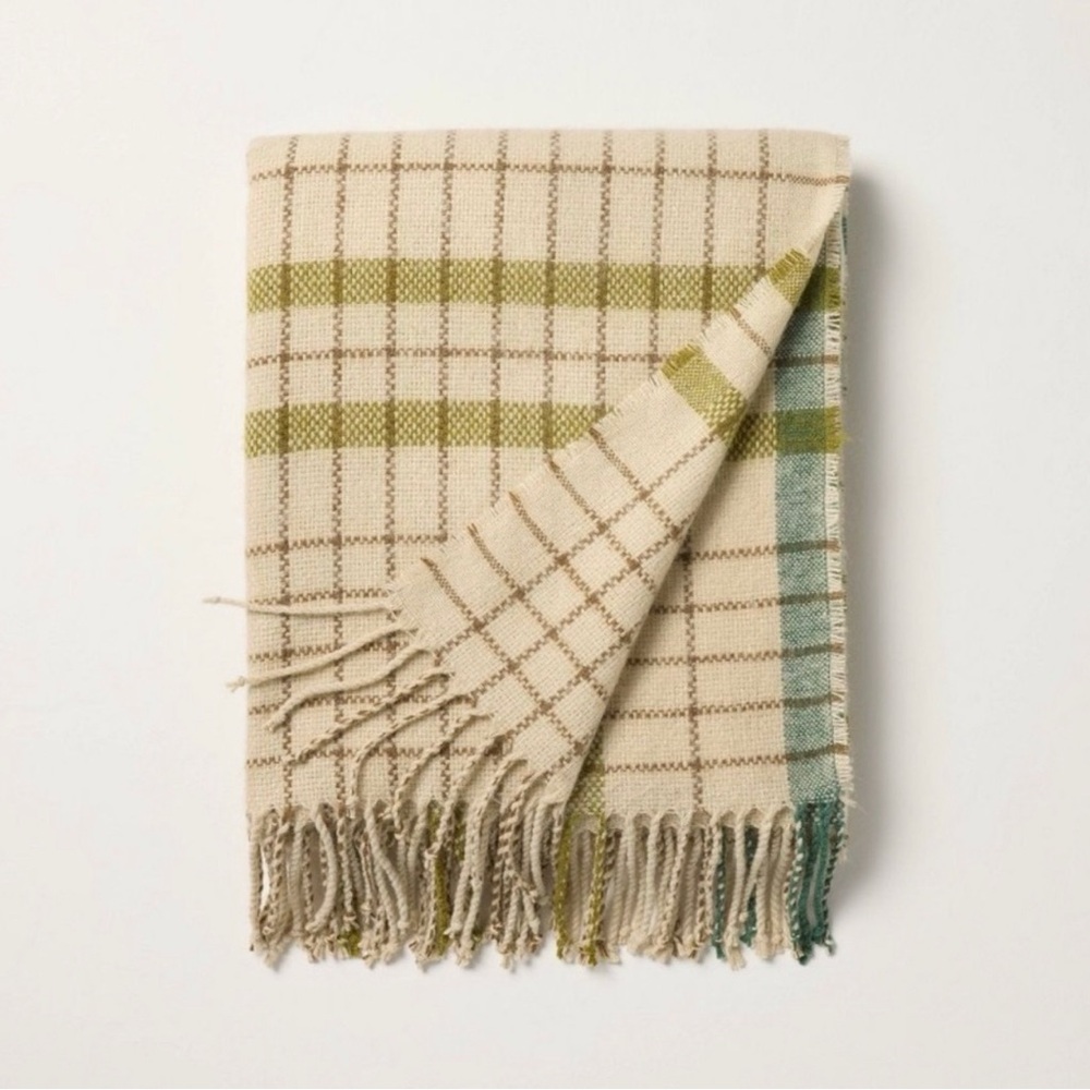 Plaid Lightweight Throw Blanket Green - Hearth & Hand™ with Magnolia